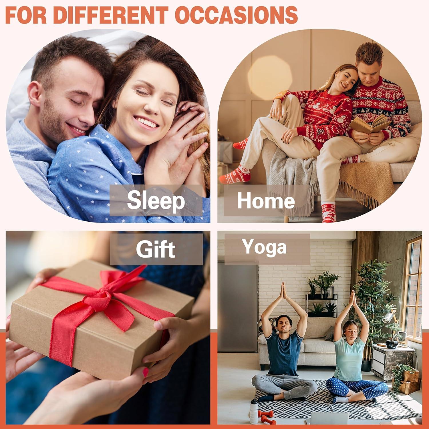 imageFuzzy Socks Fluffy Thick Warm Winter Soft Cozy Plush Sleep Home Fleece Cabin Soft House Socks for Women MenBlack Grey White