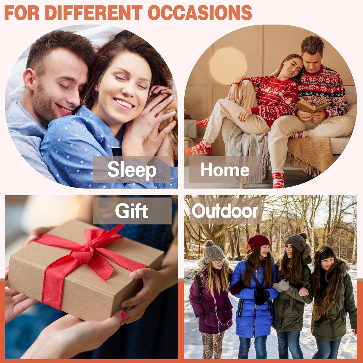 imageFuzzy Socks Fluffy Thick Warm Winter Soft Cozy Plush Sleep Home Fleece Cabin Soft House Socks for Women MenBright Colors