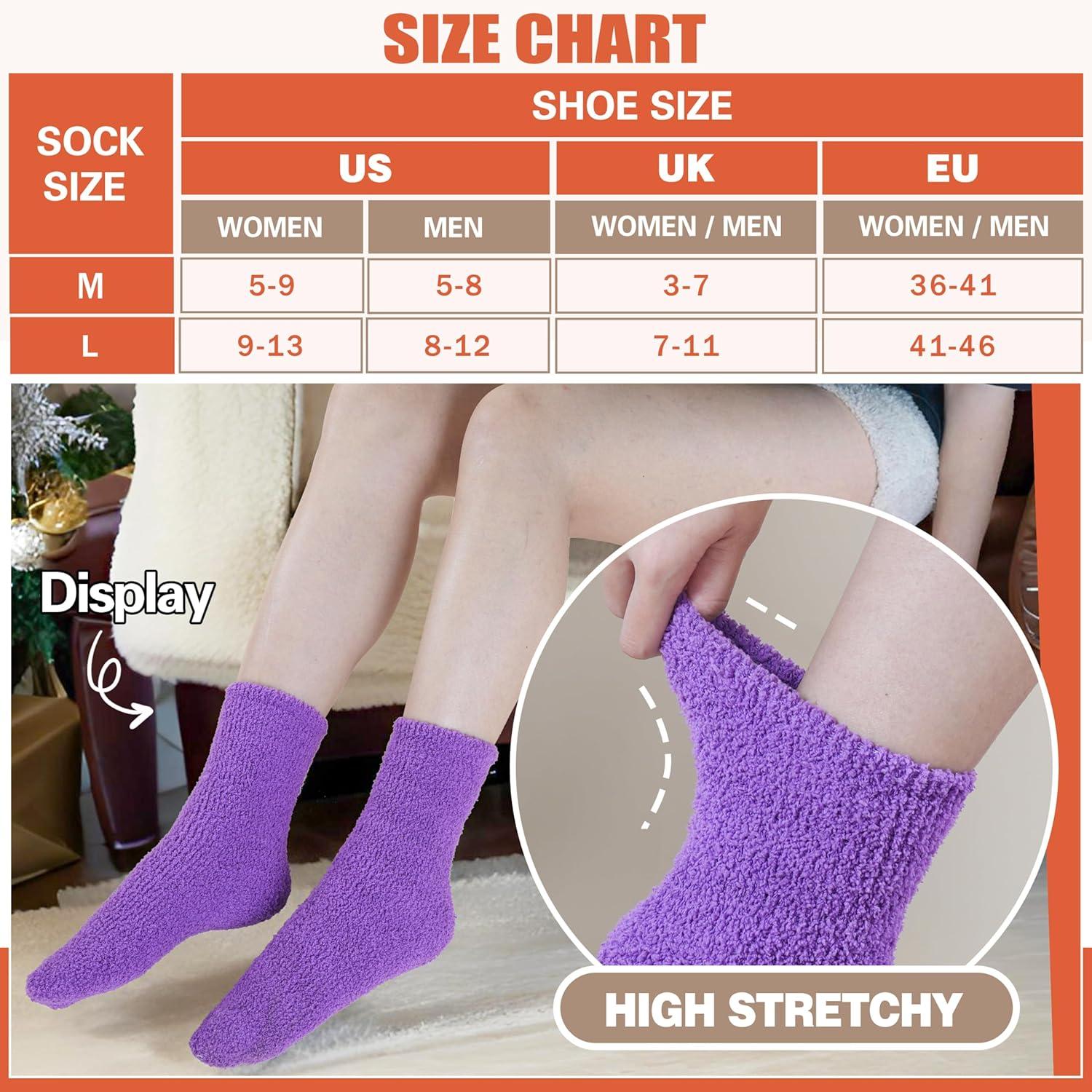 imageFuzzy Socks Fluffy Thick Warm Winter Soft Cozy Plush Sleep Home Fleece Cabin Soft House Socks for Women MenLight Colors