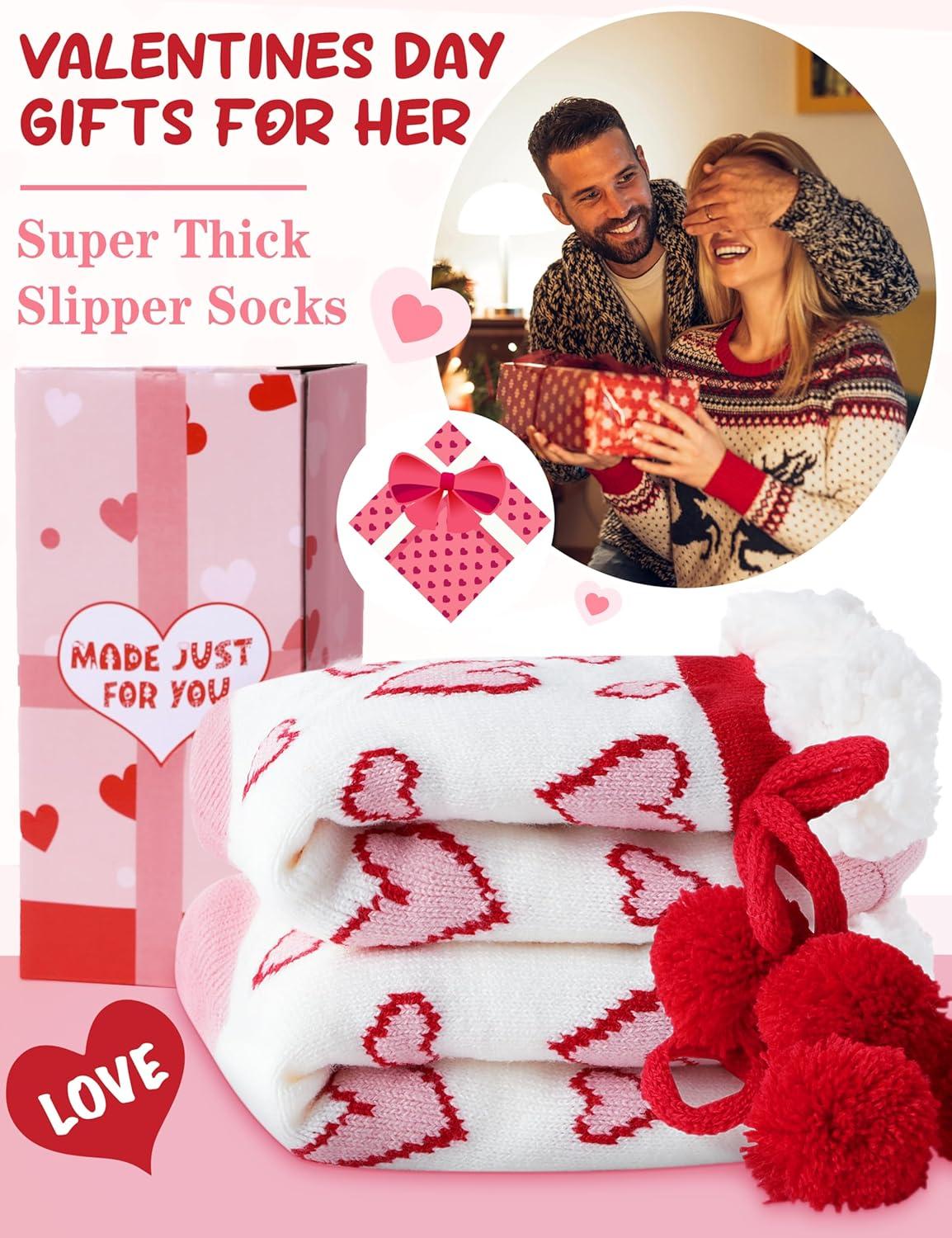 imageMOGGEI Womens Slipper Fuzzy Grips Socks Warm Fluffy Winter Thick Thermal Cozy Plush SocksWhite