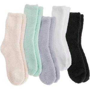 Fuzzy Socks Fluffy Thick Warm Winter Soft Cozy Plush Sleep Home Fleece Cabin Soft House Socks for Women Men(Black/Grey/Light Green/Beige/White)