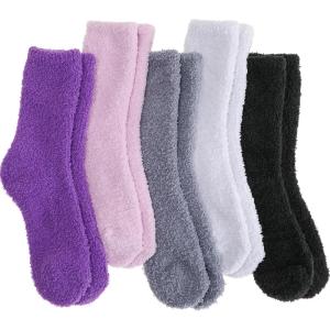 Fuzzy Socks Fluffy Thick Warm Winter Soft Cozy Plush Sleep Home Fleece Cabin Soft House Socks for Women Men(Black/Grey/Purple/Pink/Light)
