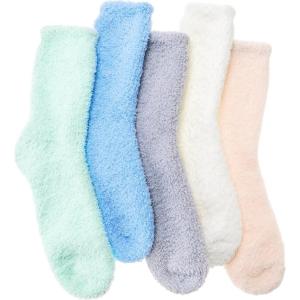Fuzzy Socks Fluffy Thick Warm Winter Soft Cozy Plush Sleep Home Fleece Cabin Soft House Socks for Women Men(Green/Blue/Grey/White/Light Orange)