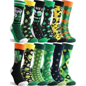 MOGGEI Funny Socks for Men Women Fun Cozy Crazy Novelty Fashion Breathable Printed Cotton Boot Socks(St Patricks Day)