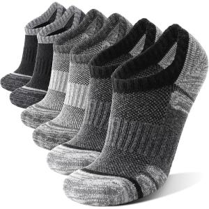 Merino Wool Hiking Running No Show Socks for Women Men Thick Warm Athletic Low Cut Thermal Ankle Socks 6 Pairs(Grey Mixed)